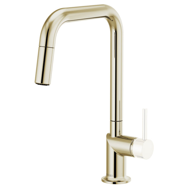 Odin Pull-Down Faucet w/Sq Spout, No Hdl in Polished Nickel