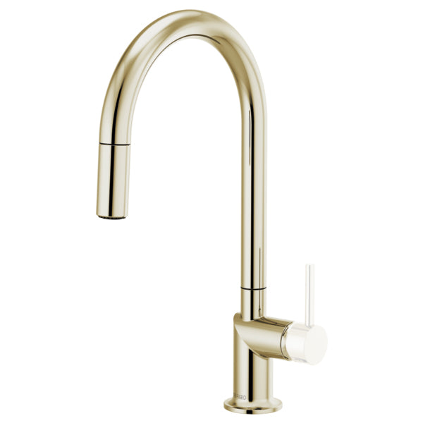 Odin Pull-Down Faucet w/Arc Spout, No Hdl in Polished Nickel
