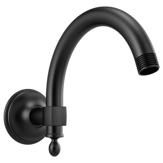 Brizo Essential Wall Mount Shower Arm & Flange In Matte Black