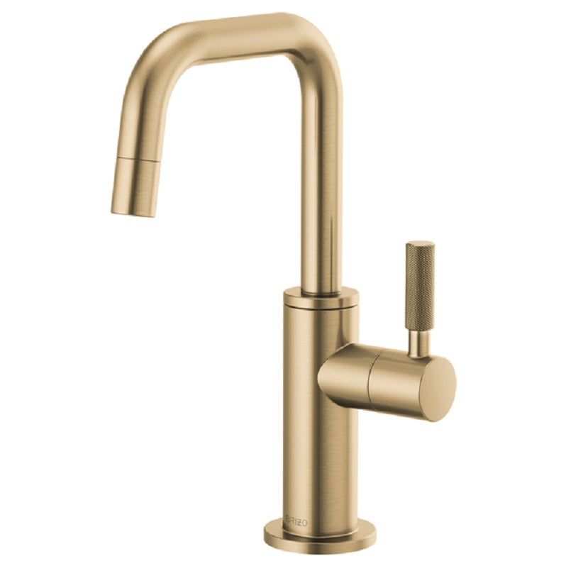 Litze Beverage Faucet w/Sq Spout & Knurl Hndl in Luxe Gold