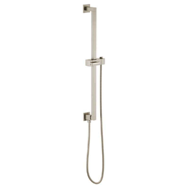 Brizo Essential Linear Square Slide Bar w/Hose in Luxe Nickel