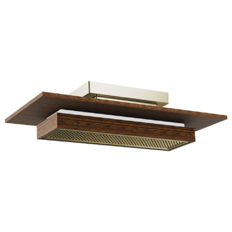 Frank Lloyd Wright 21" Showerhead in Polished Nickel/Wood, 2.5 gpm