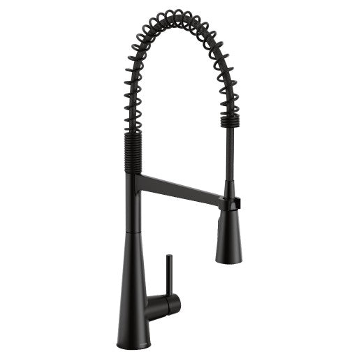 Sleek Spring Pulldown Kitchen Faucet in Matte Black