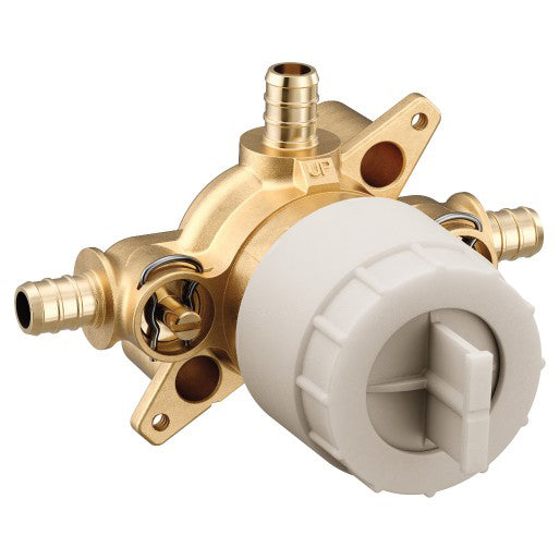 M-CORE 3-Port Rough-In Valve, 1/2" Crimp PEX w/1/4 Turn Stops