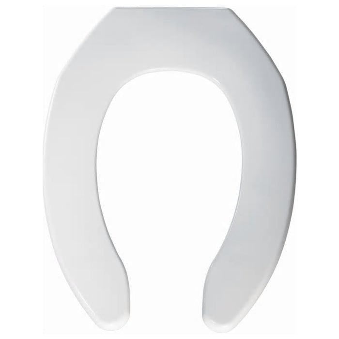 Toilet Seat Elongated Heavy-Duty Commercial No Cover w/Check Hinge White