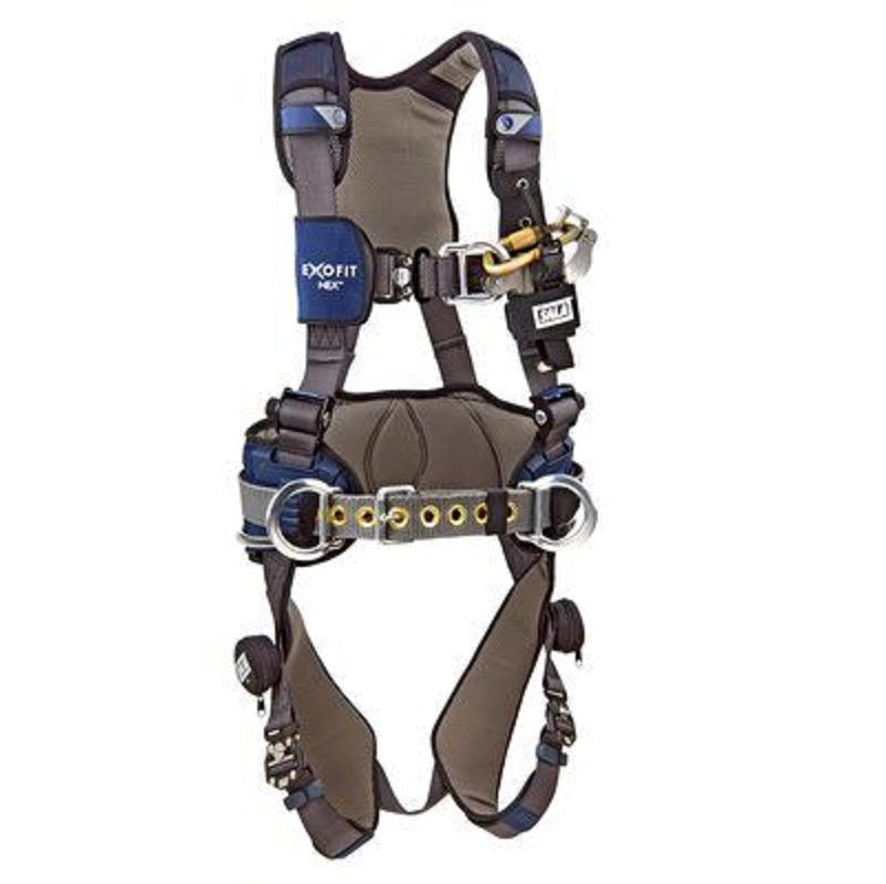 DBI Sala ExoFit NEX Wind Energy Positioning/Climbing Harness Large with Aluminum Back & Front D-Rings, Wind Energy Belt with Pad & Side D-Rings, Locking Quick Connect Buckle Leg Straps, Comfort Padding
