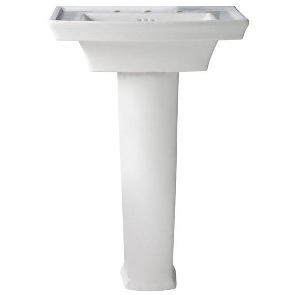 Wyatt 24x19-11/16" Pedestal Sink in Canvas White