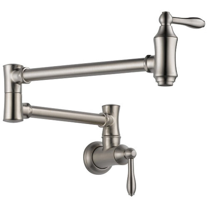 Trad Single Hole Wall Mount Cold Water Pot Filler in Stainless