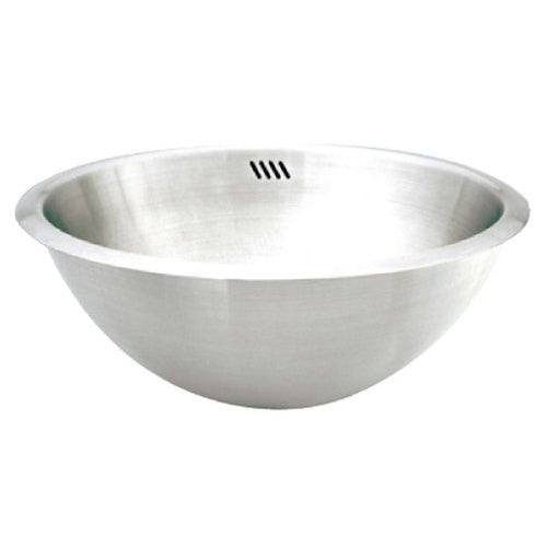 16-1/4" Diameter Single Bowl Lavatory Sink w/o Faucet Deck in Brushed Stainless Steel