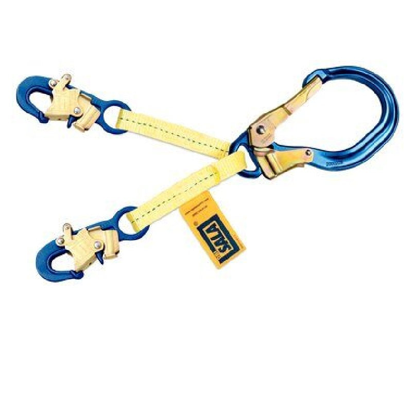 DBI Sala Web Rebar/Positioning Lanyard 18" Web Rebar Assembly with Aluminum Rebar Hook at Center, Snap Hooks at Leg Ends