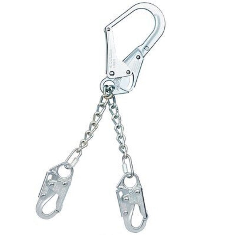 Protecta PRO Chain Rebar/Positioning Lanyard 22" Chain Rebar Assembly with Steel Rebar Hook at Center & Snap Hooks at Leg Ends