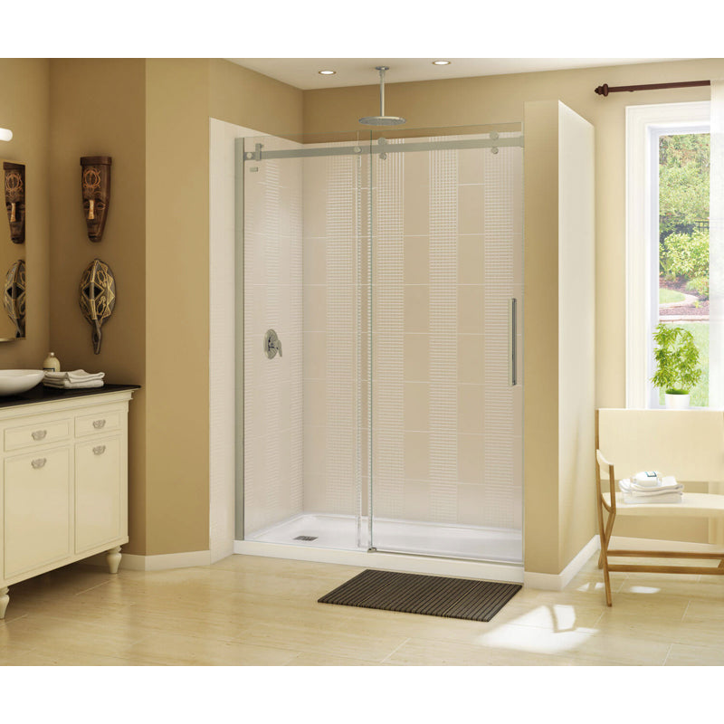 Halo 56-1/2~59x78-3/4" Slide Shower Door w/8mm Clear, Nickel