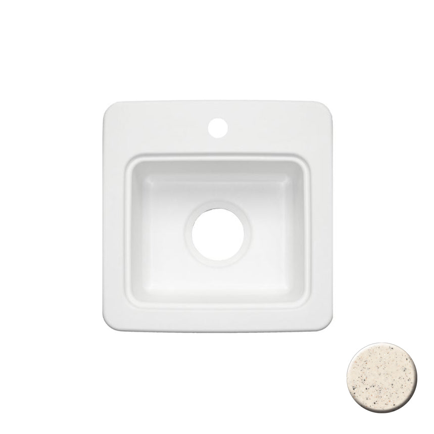 15x15x6" Swanstone 3-Hole Dual Mount Bar Sink, Tahiti Desert