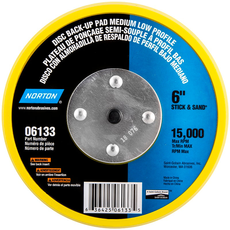 Back-Up Pad 6" PSA Medium Low-Profile