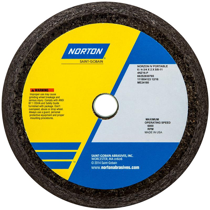 Wheel 6/4-3/4"X2"X5/8"-11 Type 11 Flaring Cup NZ16-P 1-1/2" Rim 3/4" Back