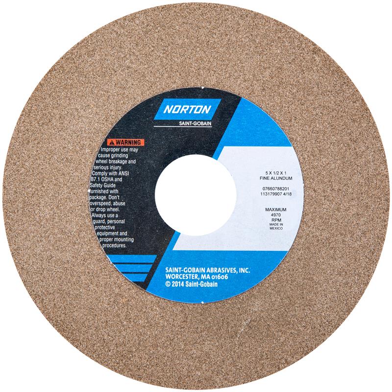 Bench Wheel 5"X1/2"X1" Fine 100/120 Gemini Alundum