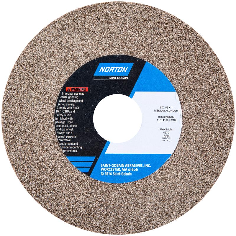 Bench Wheel 5"X1/2"X1" Medium 60/80 Gemini Alundum