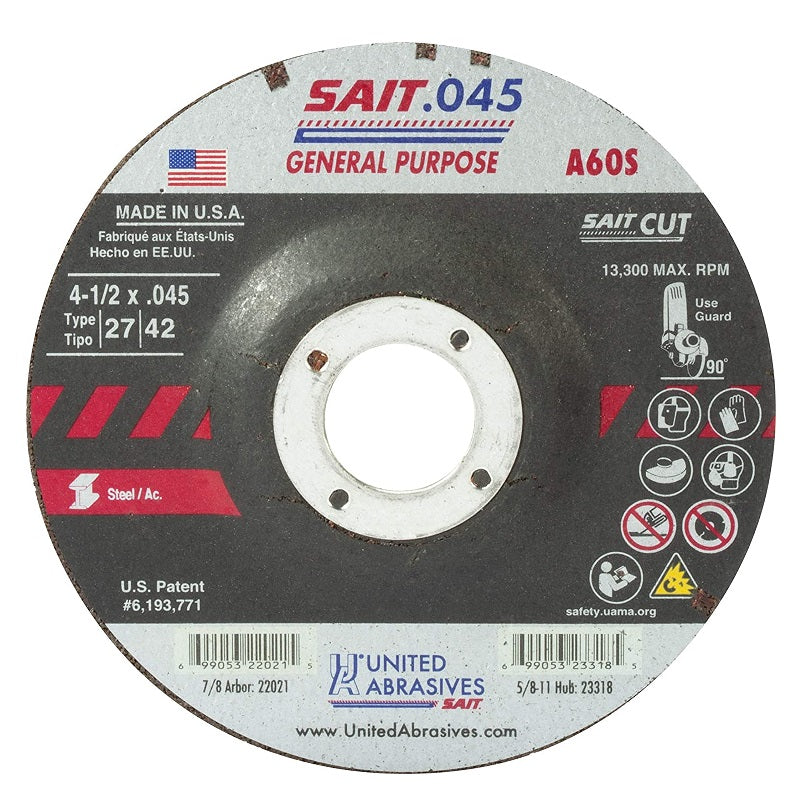 WHEEL 4-1/2X.045X7/8 - A60S 22021 - TYP-27 - DEPRSSD CNTR