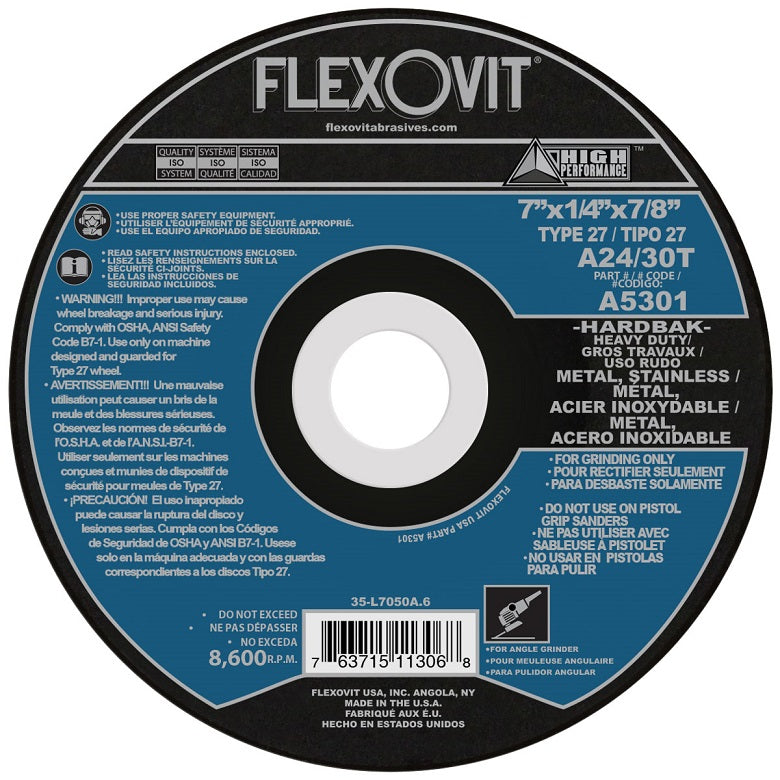 Wheel 7"X1/4"X7/8" A24 Type 27