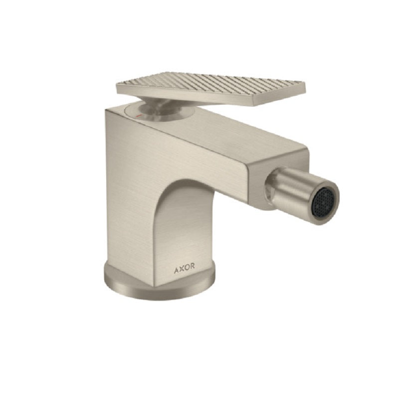 Axor Citterio Rhombic Cut Single-Hole Bidet Faucet in Brushed Nickel