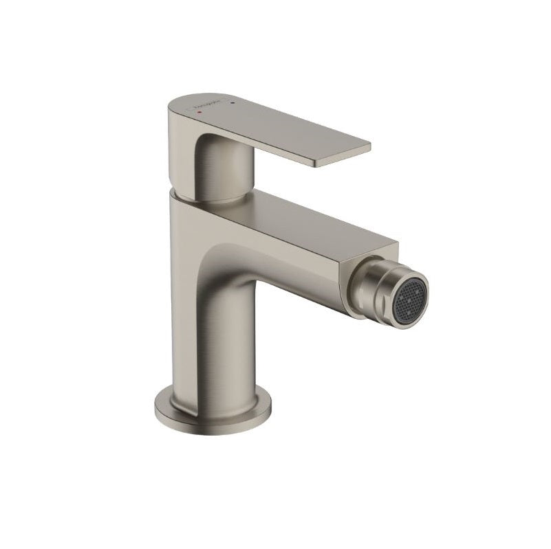 Rebris E Single-Hole Bidet Faucet w/Drain in Brushed Nickel