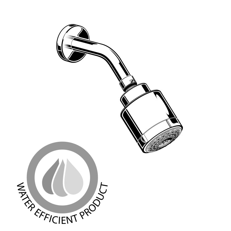Modern FloWise 3-Function Showerhead w/Arm & Flange in Chrome