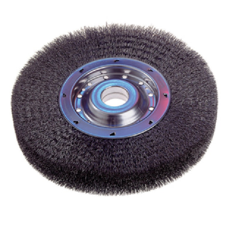 Wheel Brush 12" Diameter Crimped Wire Wide Face .012" Wire 2" Arbor Hole