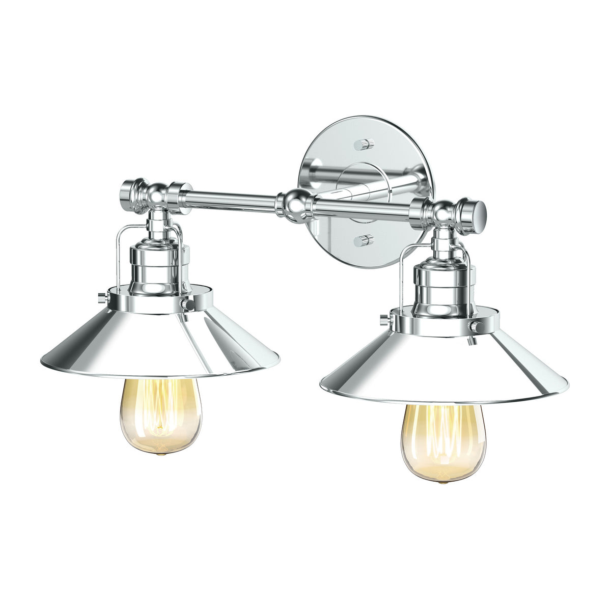 Modern Farmhouse Retro Double Light Sconce in Chrome
