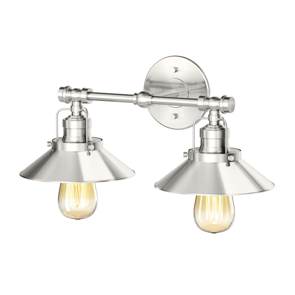 Modern Farmhouse Retro Double Light Sconce in Matte Black