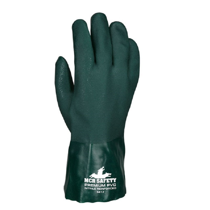 Green PVC 12" Jersey Lined Glove Size Large