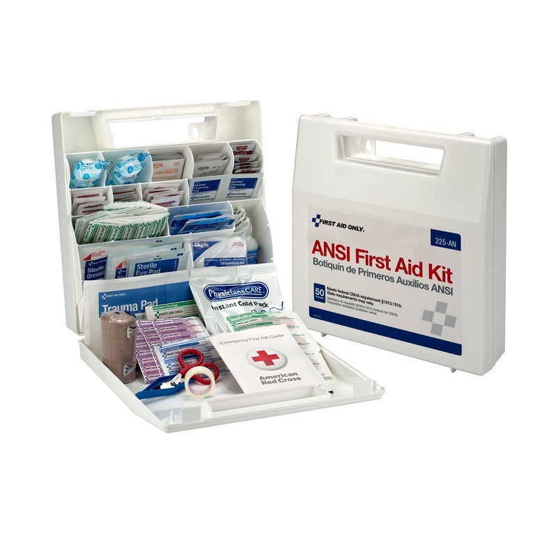 FIRST AID KIT 50 PERSON 196PC PLASTIC CASE 225-U/FAO