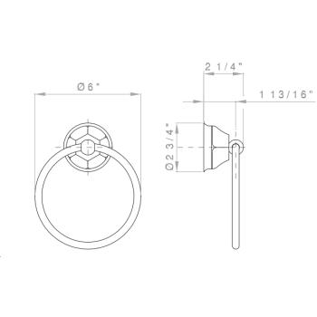 Palladian 6" Towel Ring in Polished Chrome