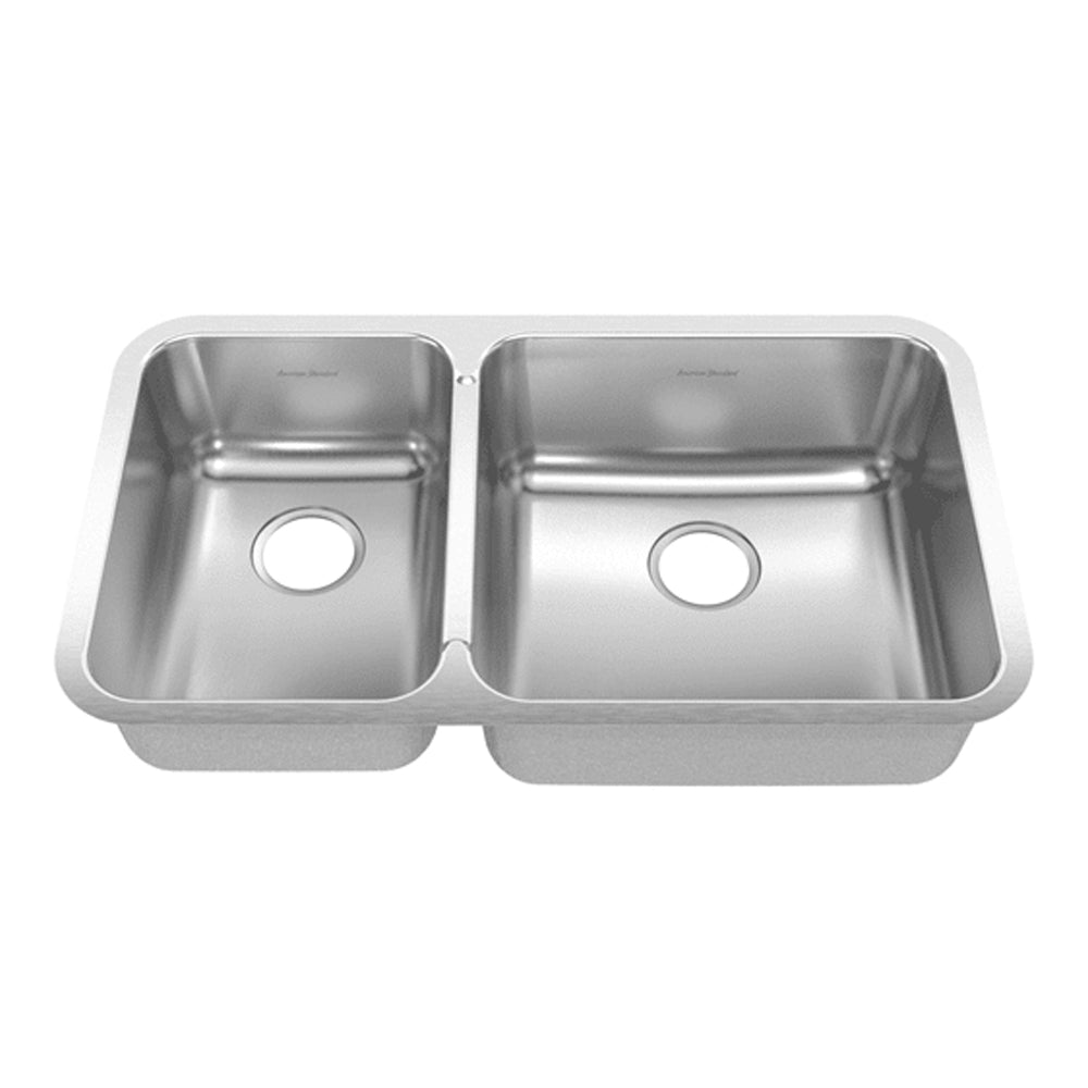 Prevoir 32-7/8x18-3/4x8" Stainless Steel 2-Bowl Kitchen Sink