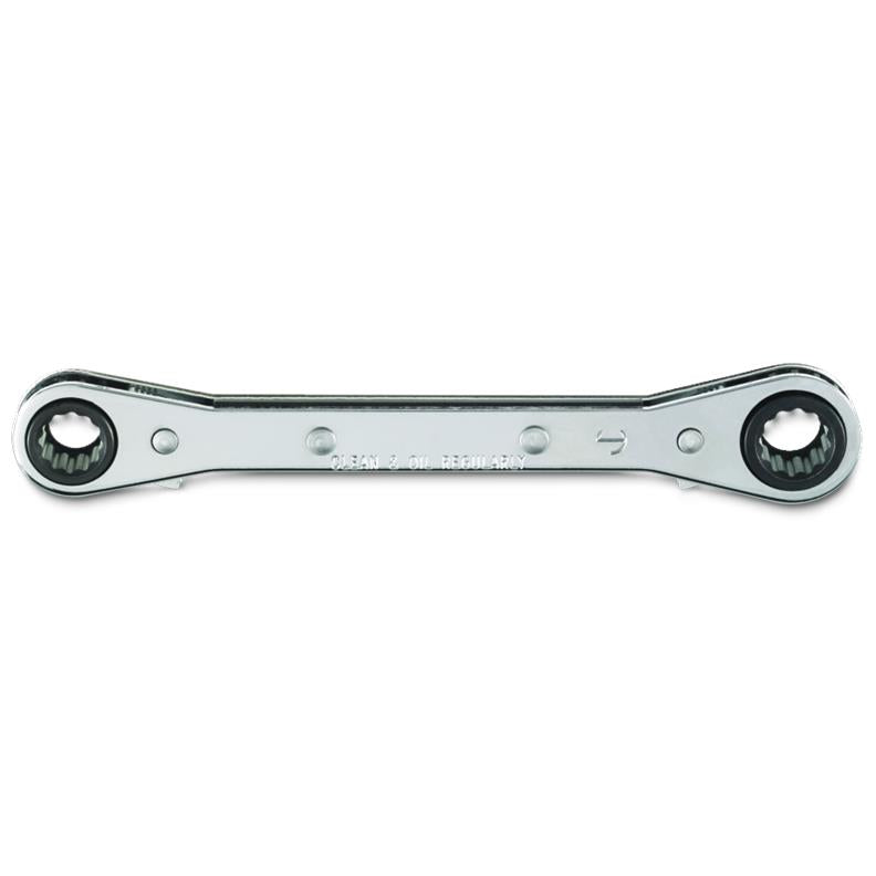 Double Box Wrench 9mmX10mm Reversible Ratcheting 12 Point Metric Full Polish