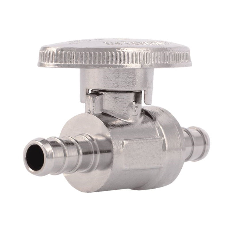 STOP STRAIGHT 3/8 BRASS PEX 23382LF 1/4 TURN BARBXBARB