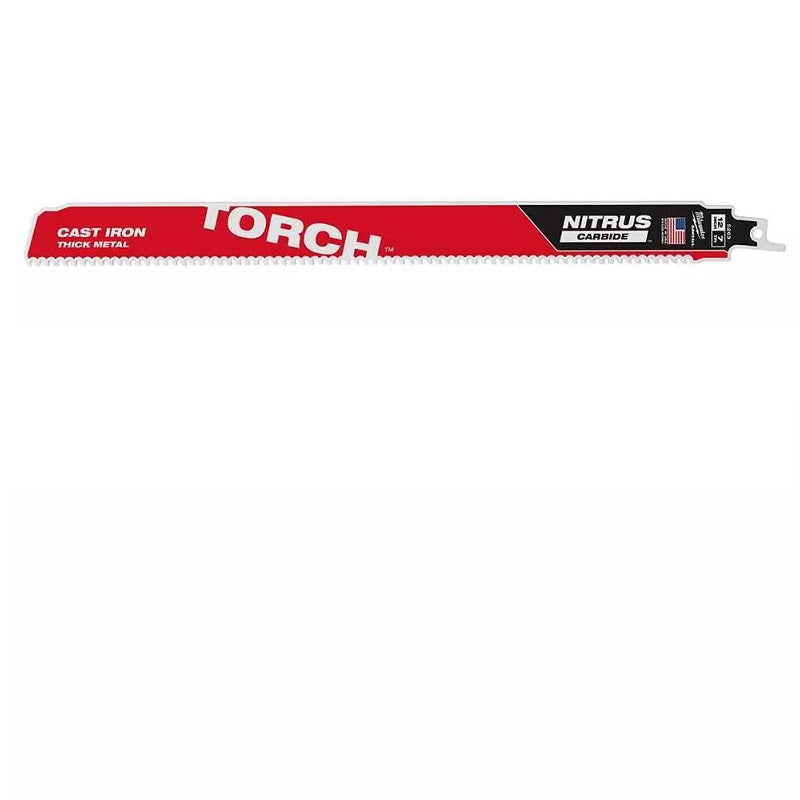Reciprocating Saw Blade (Sawzall) 12" 7T w/Nitrus Carbide for Cast Iron Torch