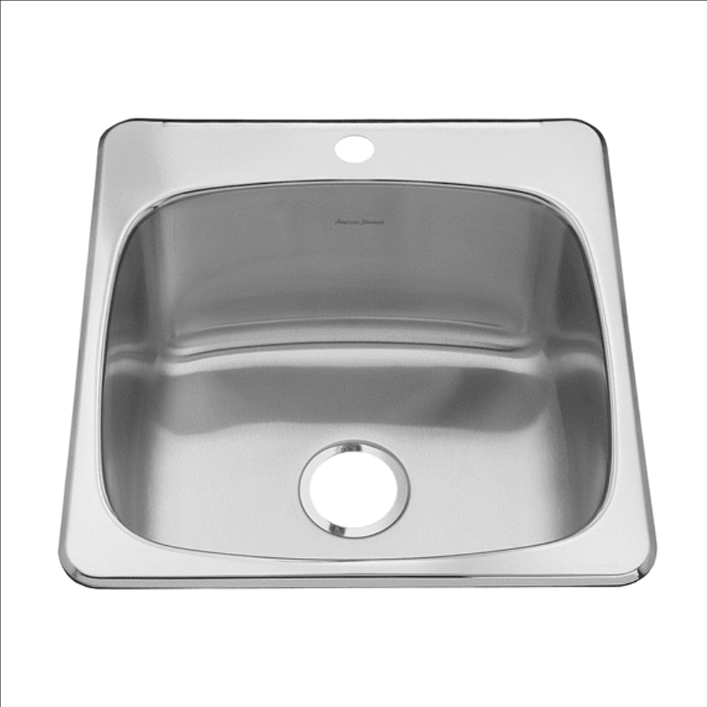 20-1/8x20-9/16x10" Single Kitchen Sink w/1 Faucet Hole
