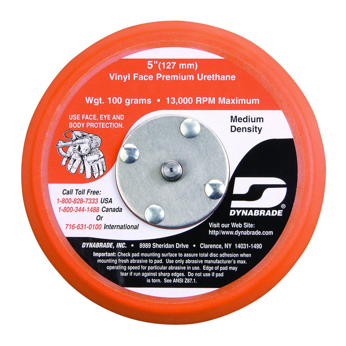 5" Diameter Non-Vacuum Disc Pad w/Vinyl Face