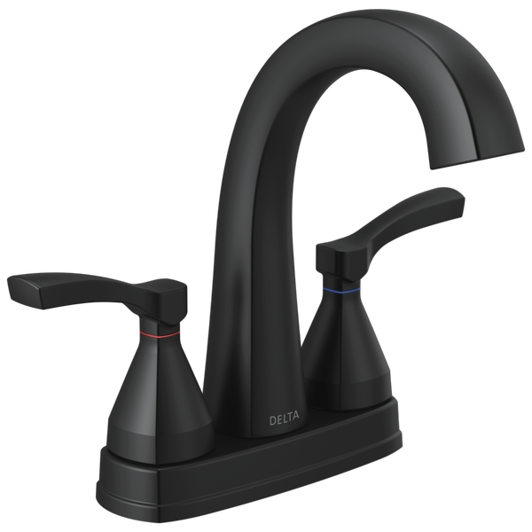 Stryke Centerset Lav Faucet w/Lever Handles in Matte Black