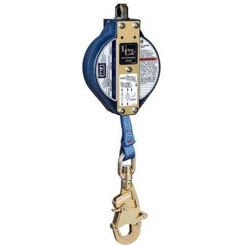 DBI Sala Ultra-Lok Self Retracting Lifeline 20' of 1" Nylon Web with Swivel Snap Hook