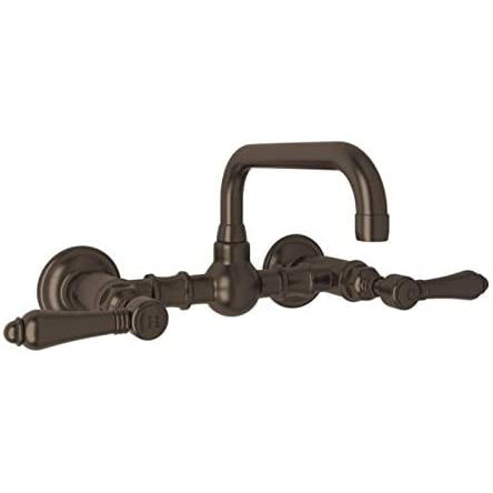 Acqui Wall Mount Bridge Lav Faucet 2-Handles In Tuscan Brass
