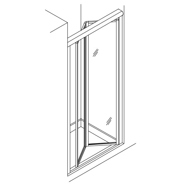 Finesse 33~34-1/2x66" Shower Door in Silver & Pebbled Glass