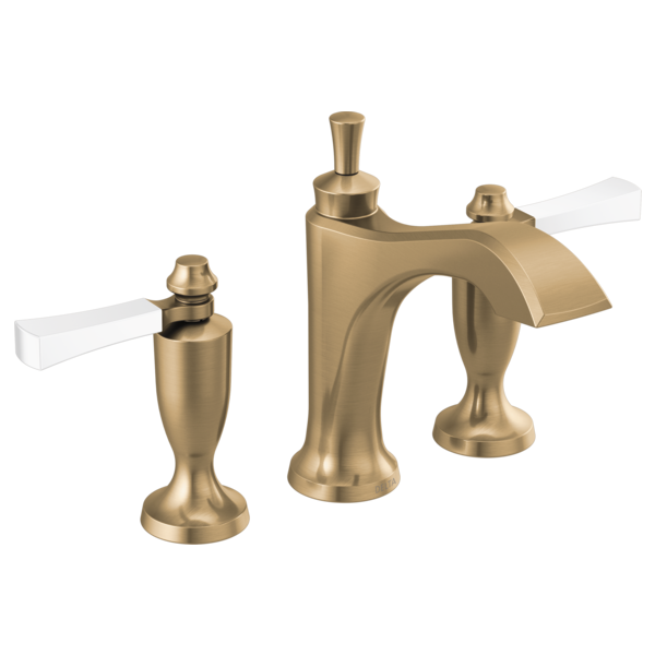 Dorval Widespread Lav Faucet w/Lever Handles in Bronze/Porcelain