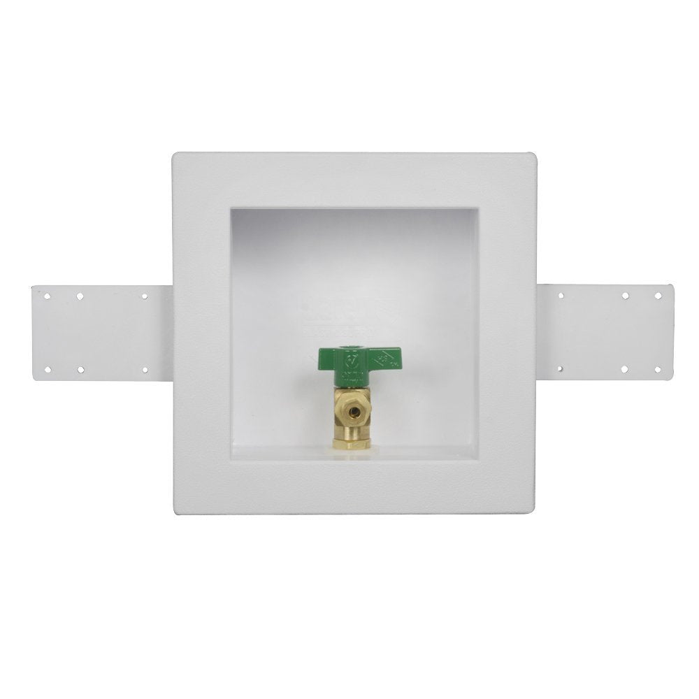 Square Ice Maker Outlet Box w/1/4 Turn Valve Copper Low Lead No Hammer Arrestor