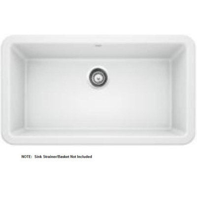 Ikon 33x19x10" Apron Front Single Bowl Sink in White
