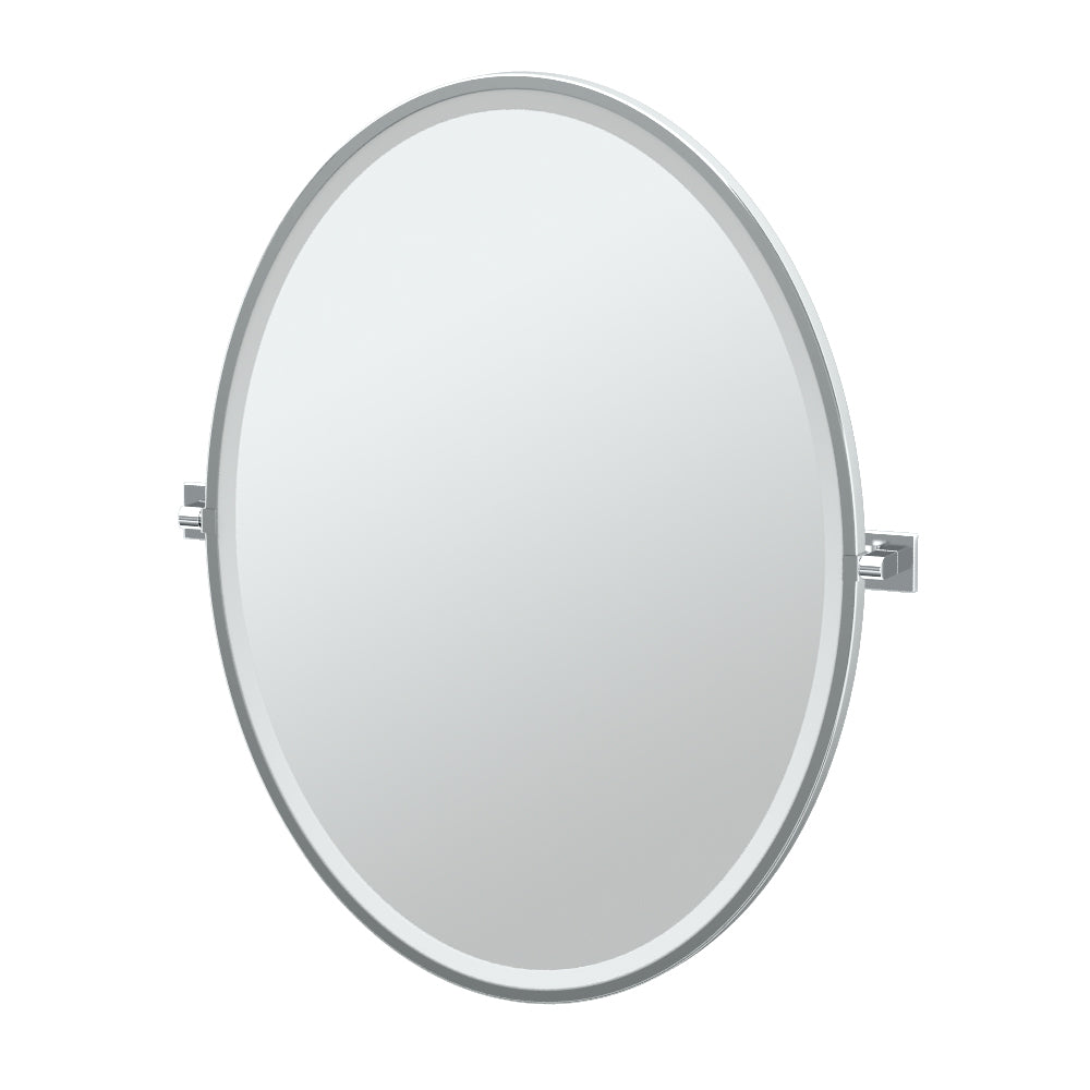 Elevate 25x33" Pivot Framed Large Oval Mirror in Black