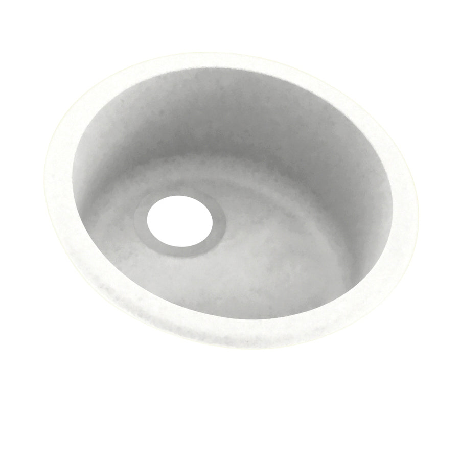 18-1/2x18-1/2x8" Swanstone Round Bowl Bar Sink, Tahiti White