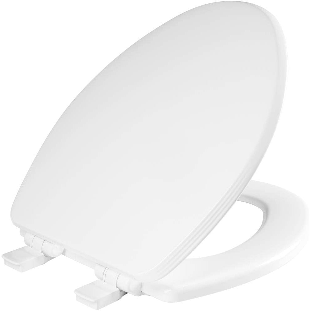 Ashland Elongated Enameled Wood Toilet Seat in Cotton White