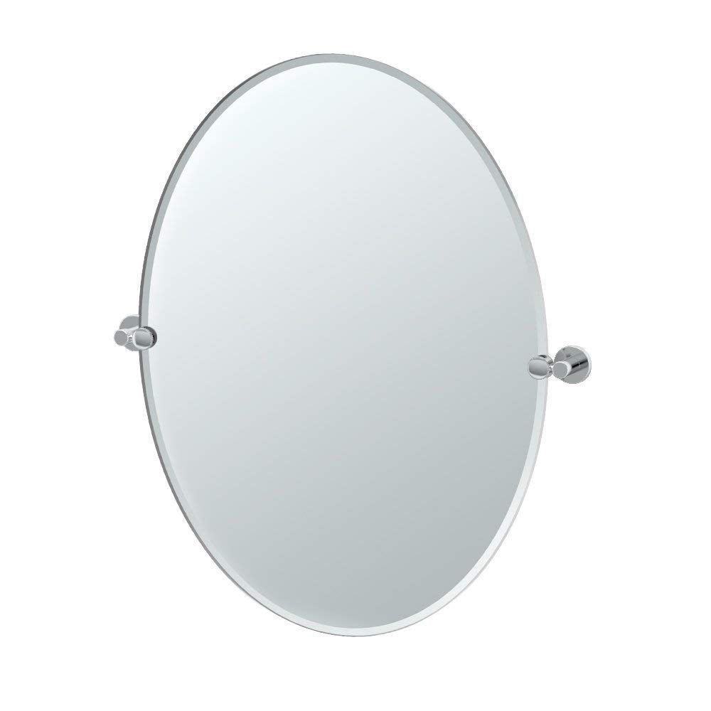 Channel 24x32" Tilting Frameless Oval Mirror in Chrome