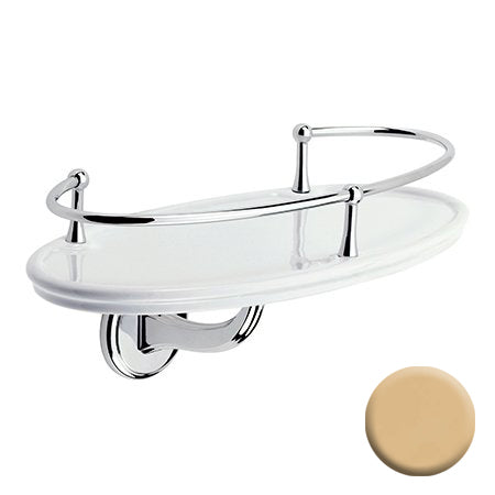 Circe 9.8" Glass Shelf in Polished Brass